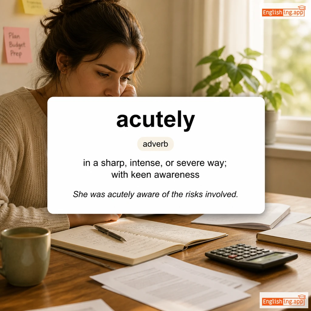 acutely definition card — visual illustration of the meaning