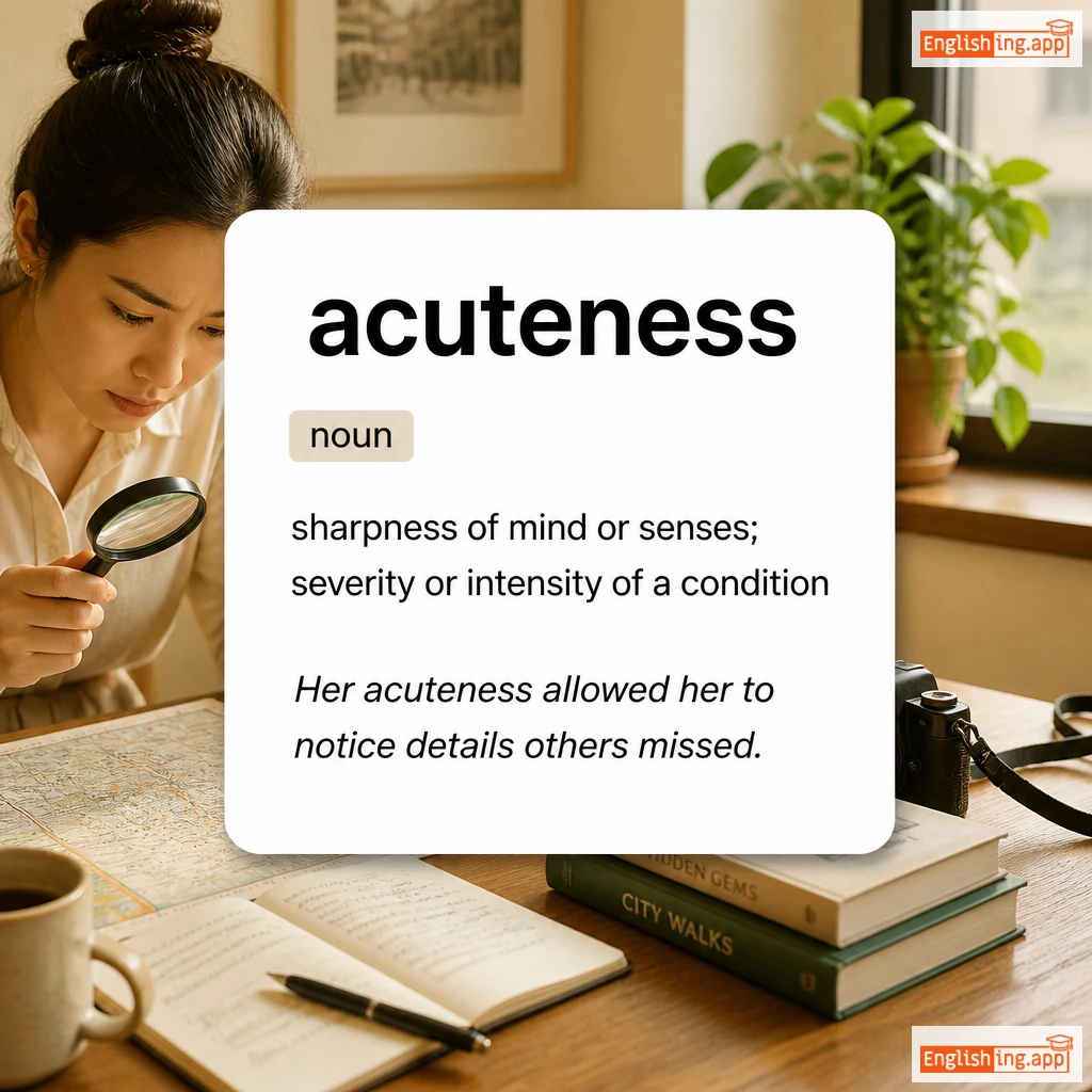 acuteness definition card — visual illustration of the meaning