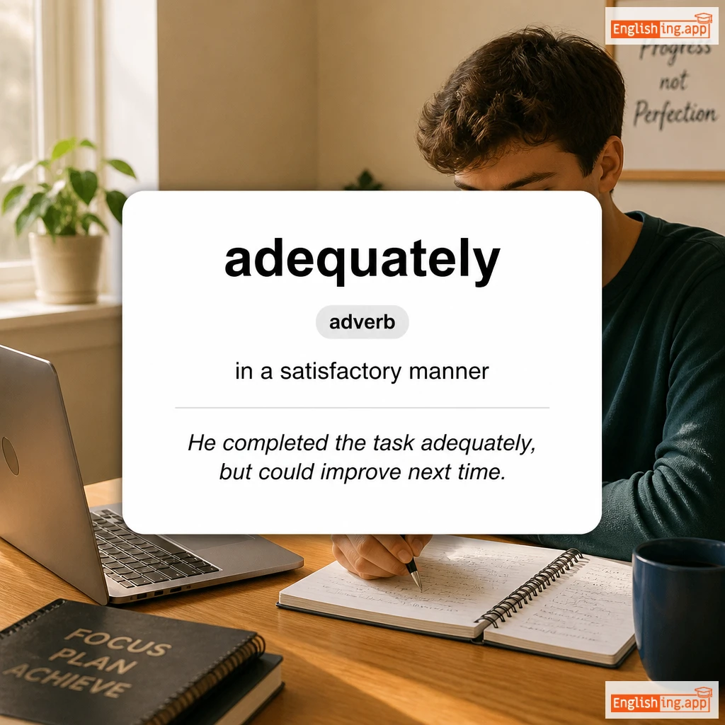 adequately definition card — visual illustration of the meaning