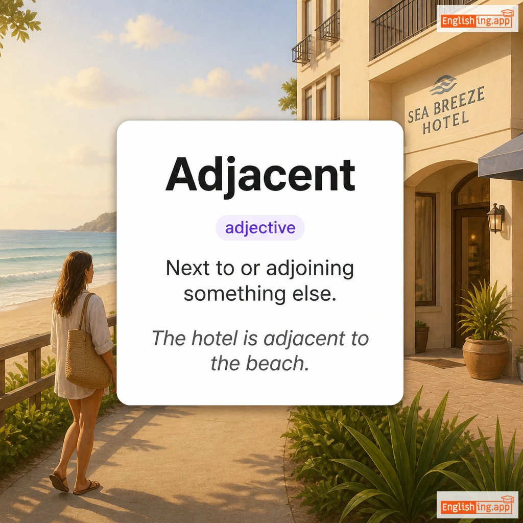 Adjacent definition card — visual illustration of the meaning