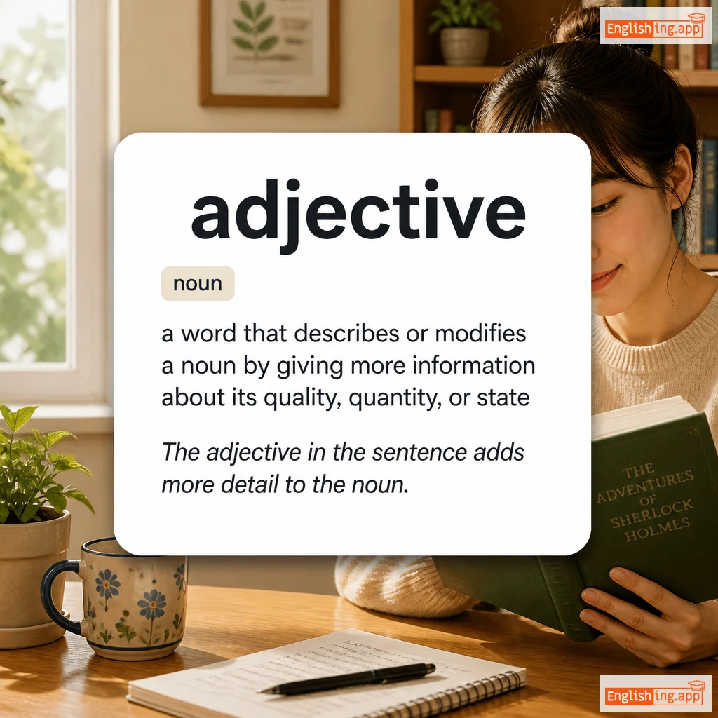 adjective definition card — visual illustration of the meaning
