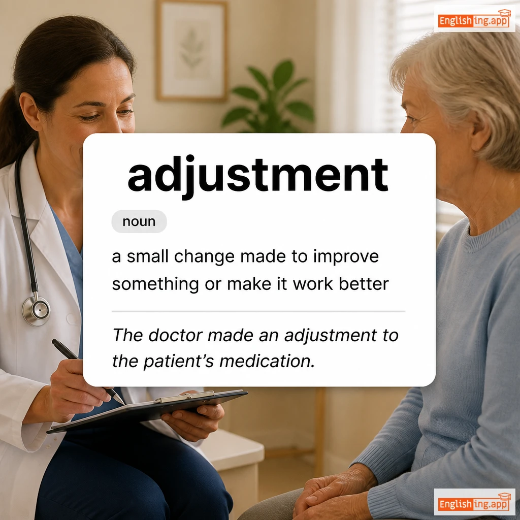adjustment definition card — visual illustration of the meaning
