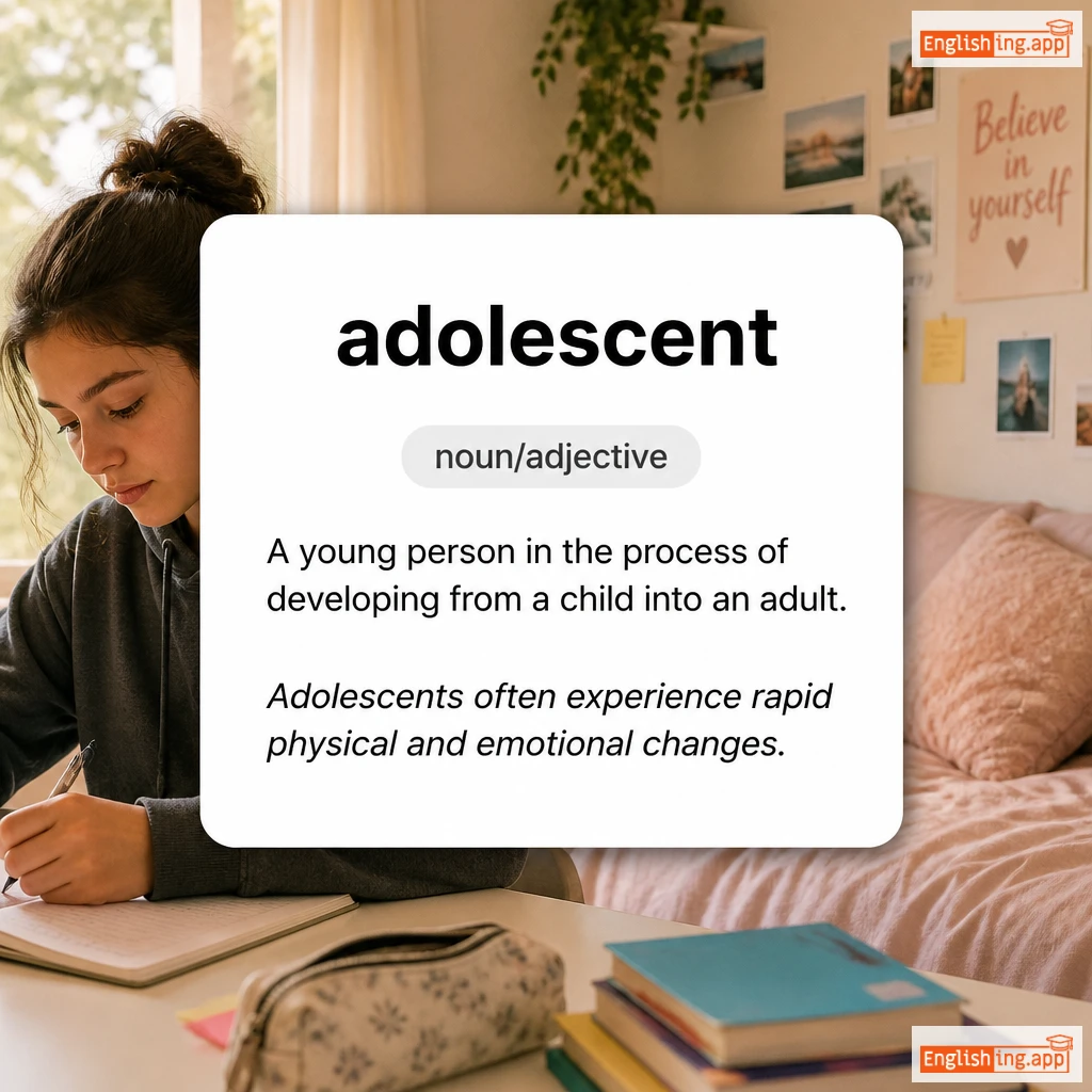 adolescent definition card — visual illustration of the meaning