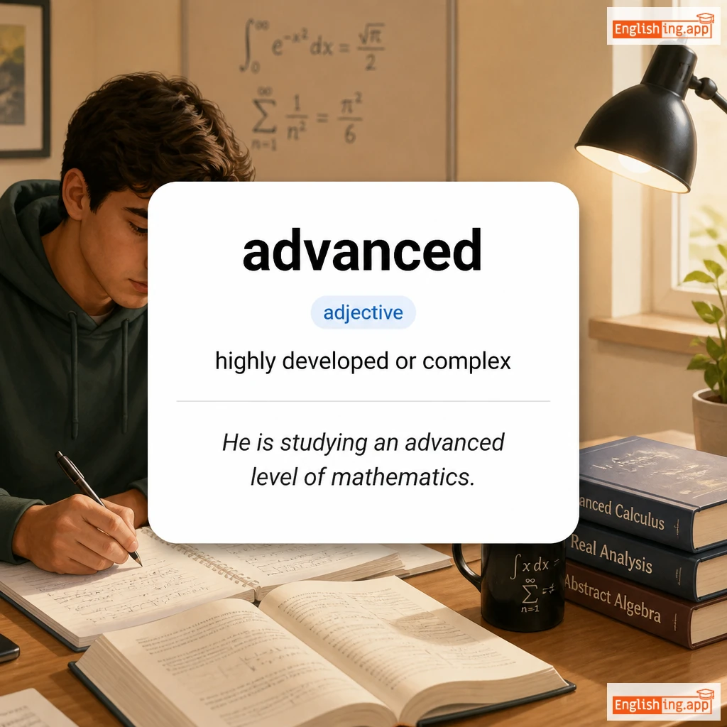 advanced definition card — visual illustration of the meaning