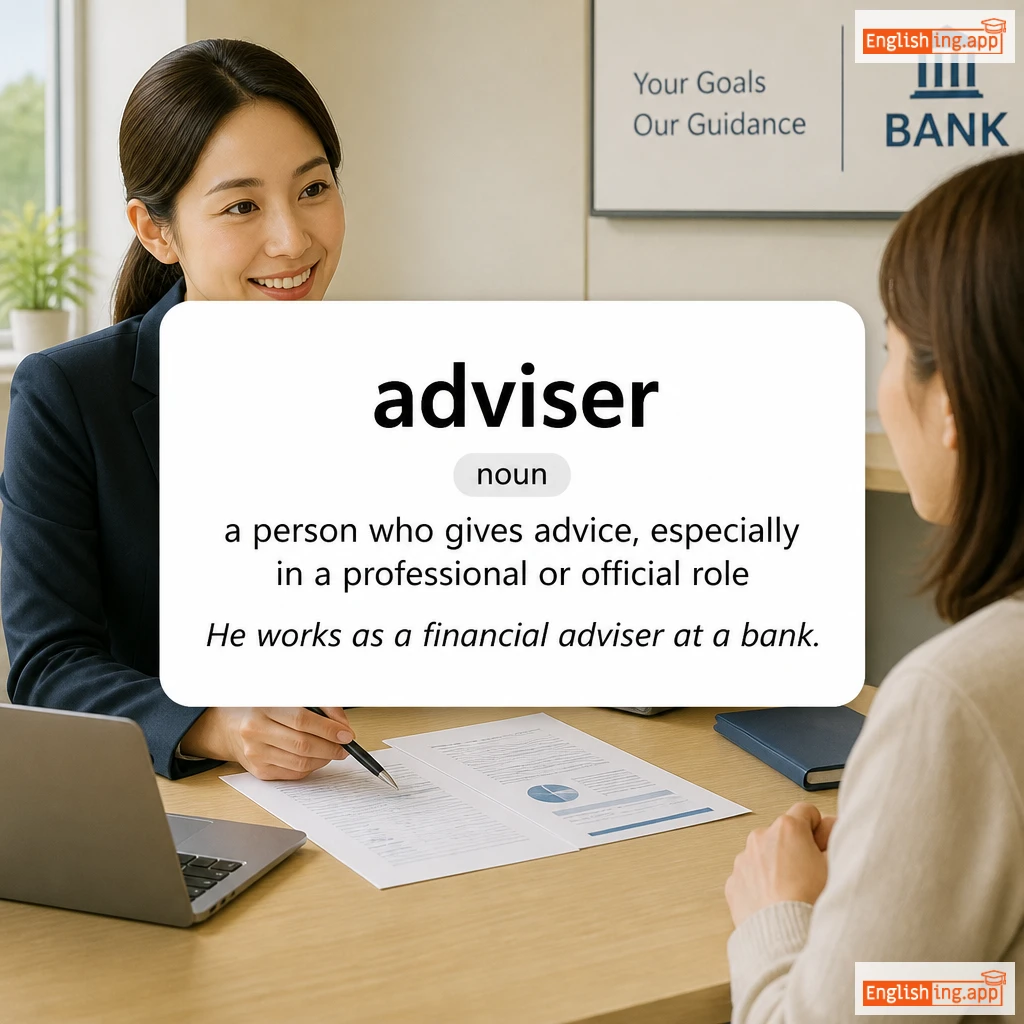 adviser definition card — visual illustration of the meaning