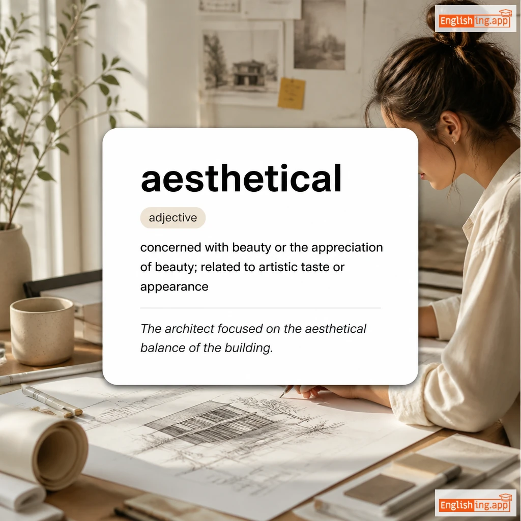aesthetical definition card — visual illustration of the meaning