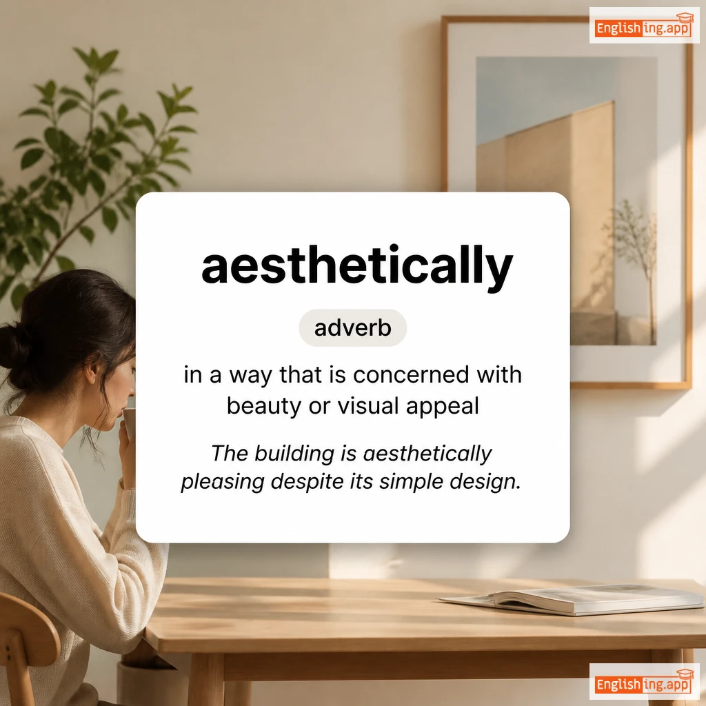 aesthetically definition card — visual illustration of the meaning