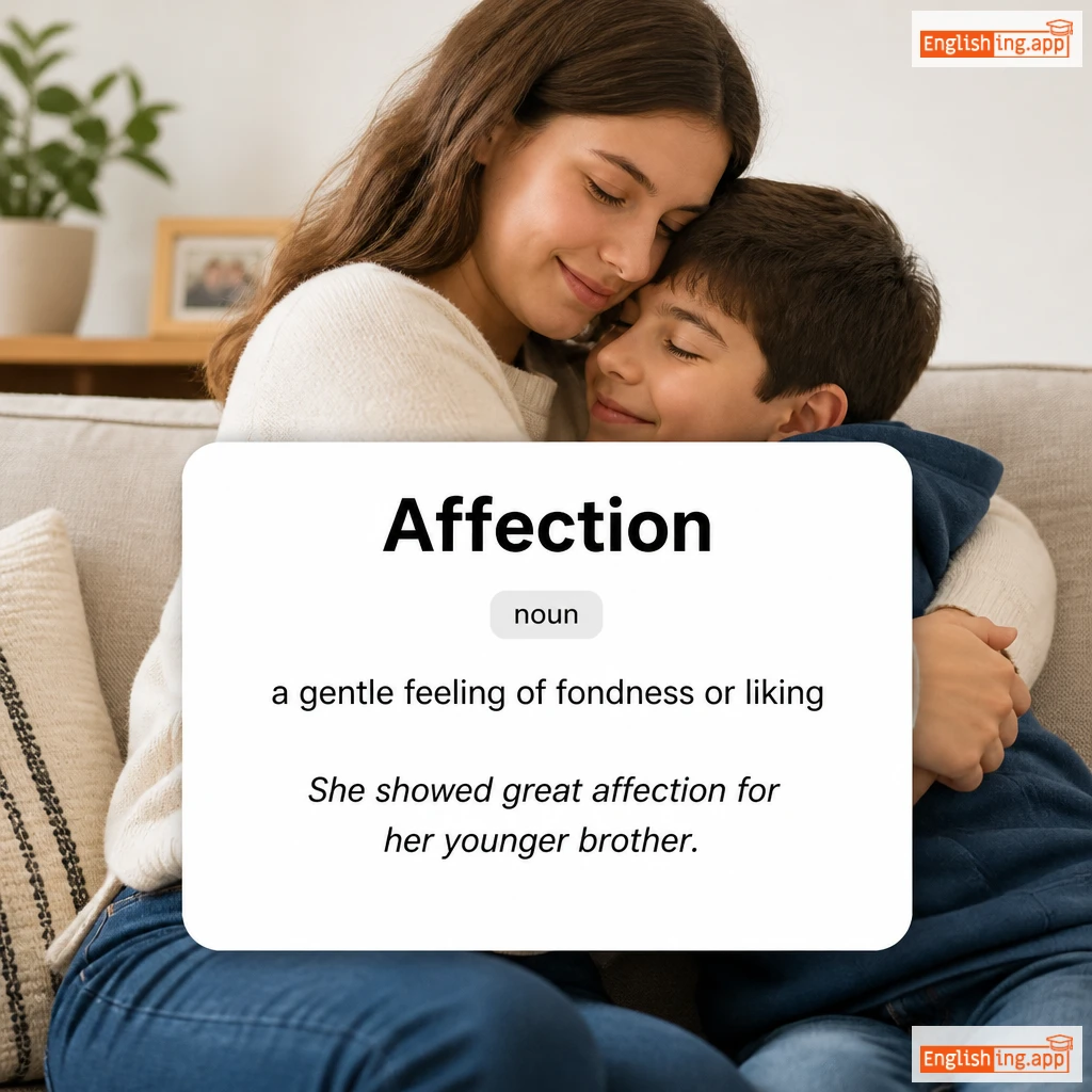 Affection definition card — visual illustration of the meaning