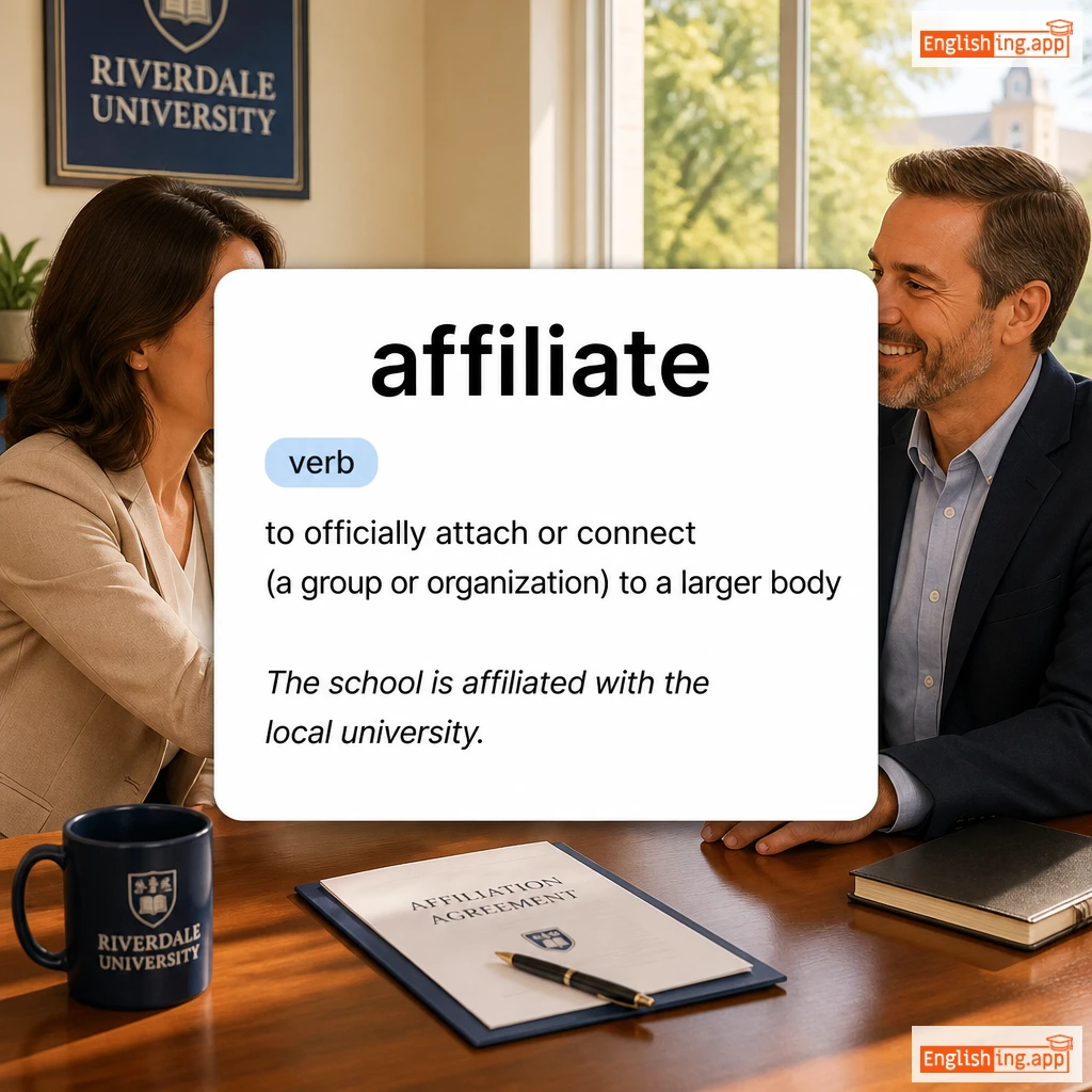 affiliate definition card — visual illustration of the meaning