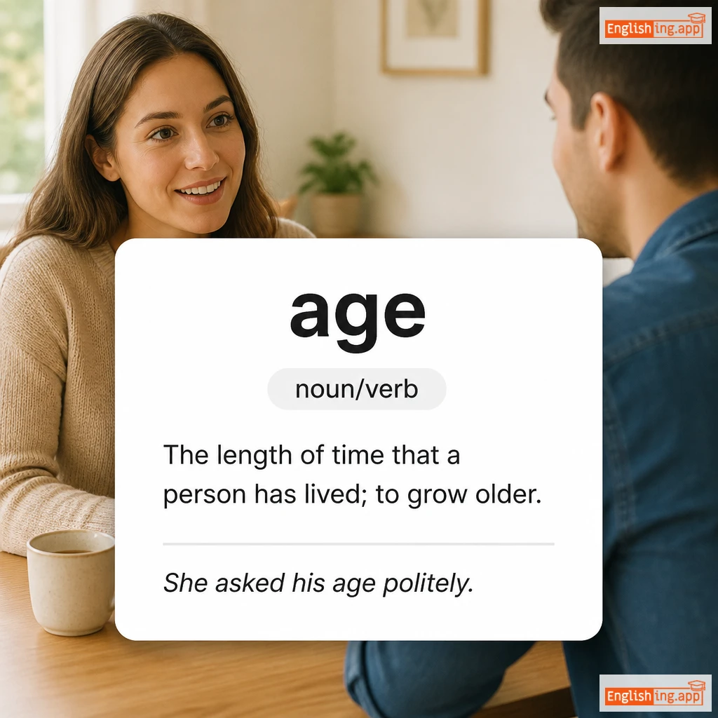 age definition card — visual illustration of the meaning