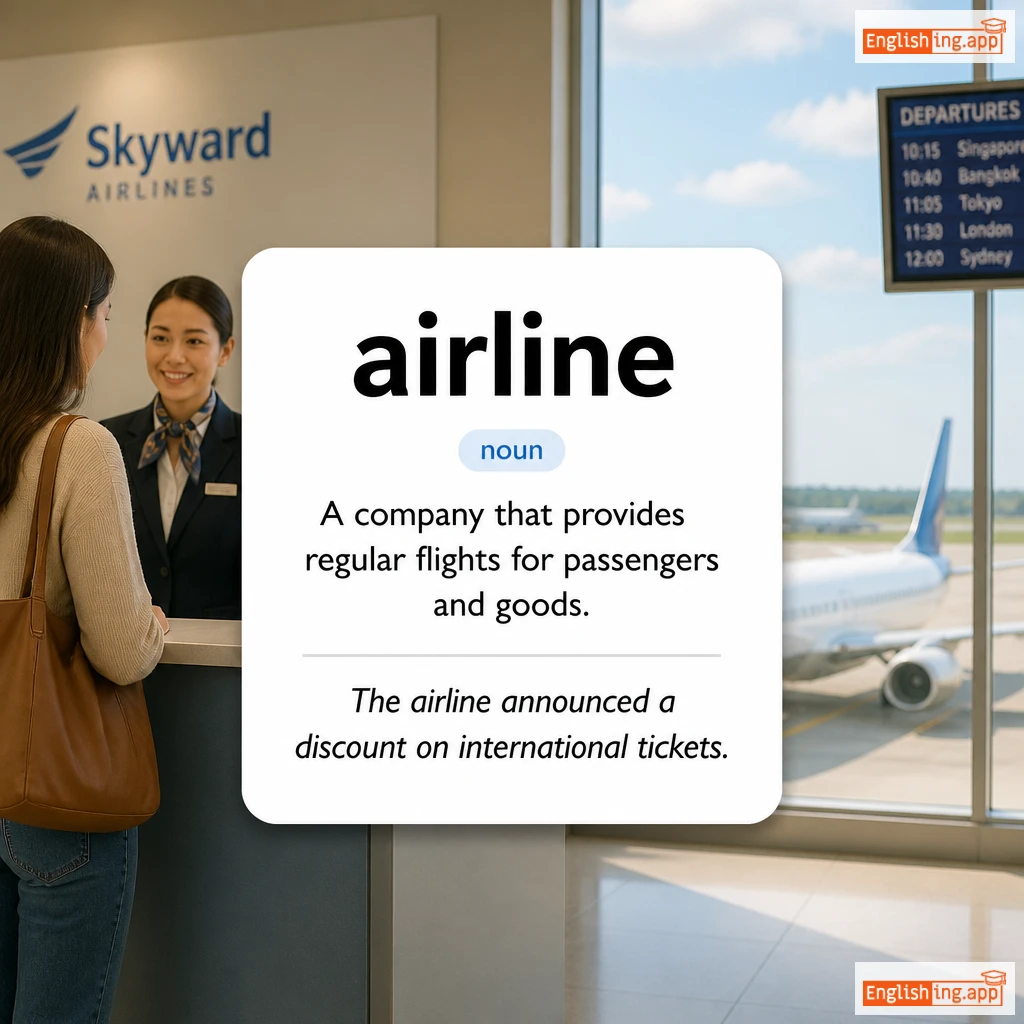airline definition card — visual illustration of the meaning