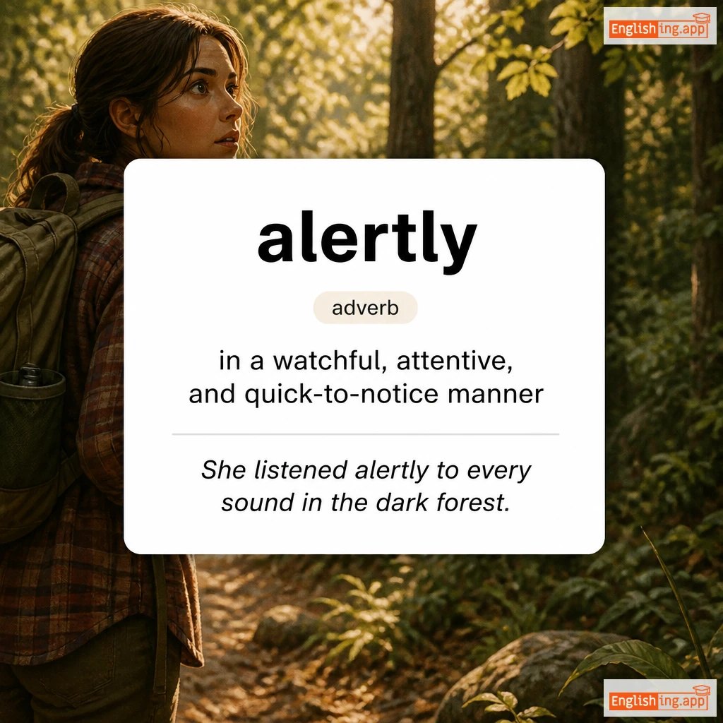 alertly definition card — visual illustration of the meaning