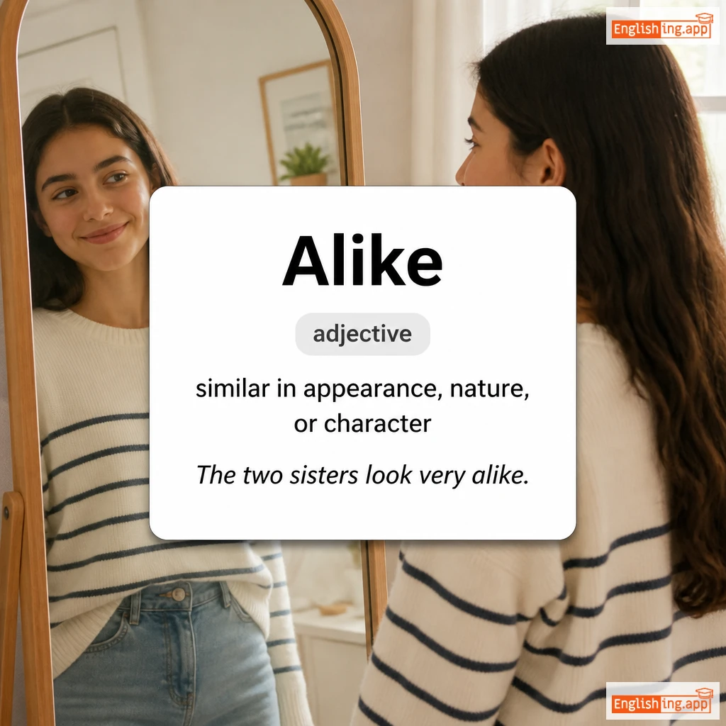 Alike definition card — visual illustration of the meaning
