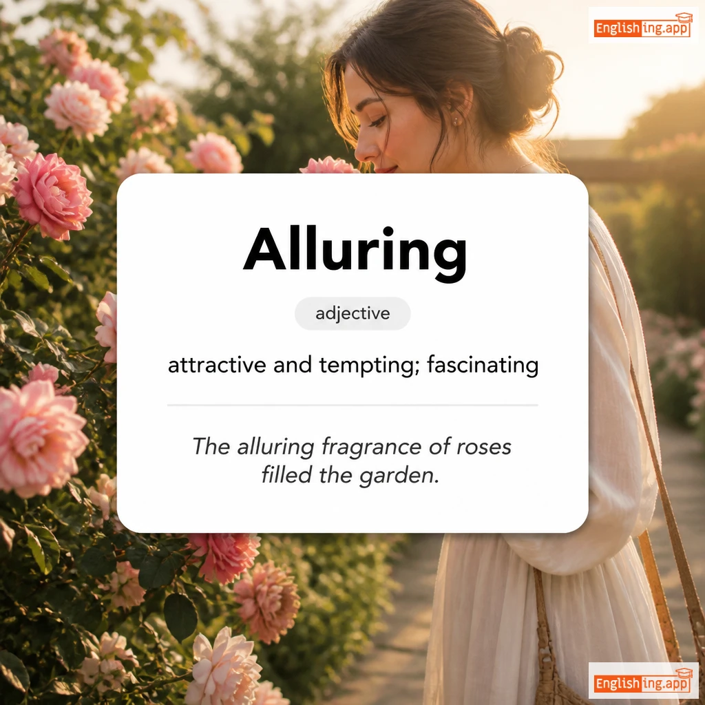 Alluring definition card — visual illustration of the meaning