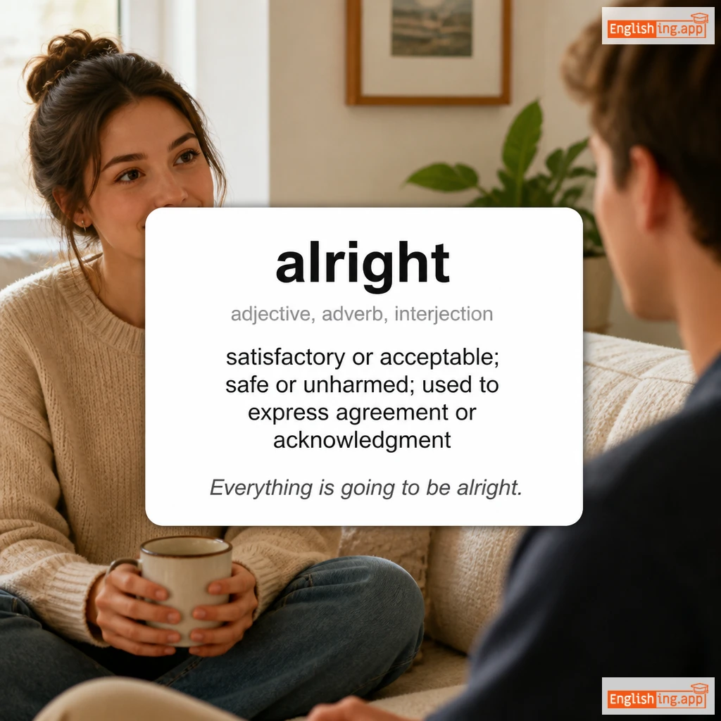 alright definition card — visual illustration of the meaning
