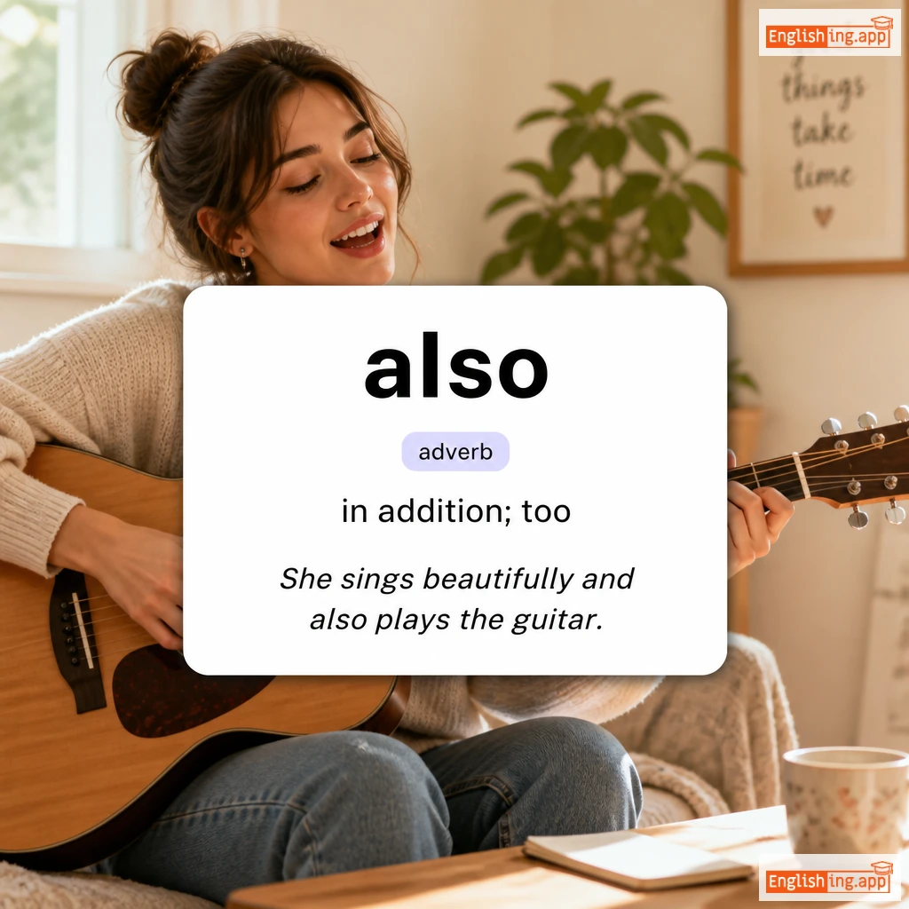 also definition card — visual illustration of the meaning