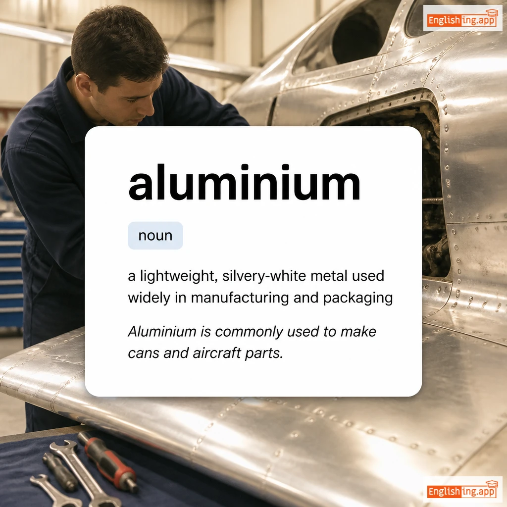 aluminium definition card — visual illustration of the meaning