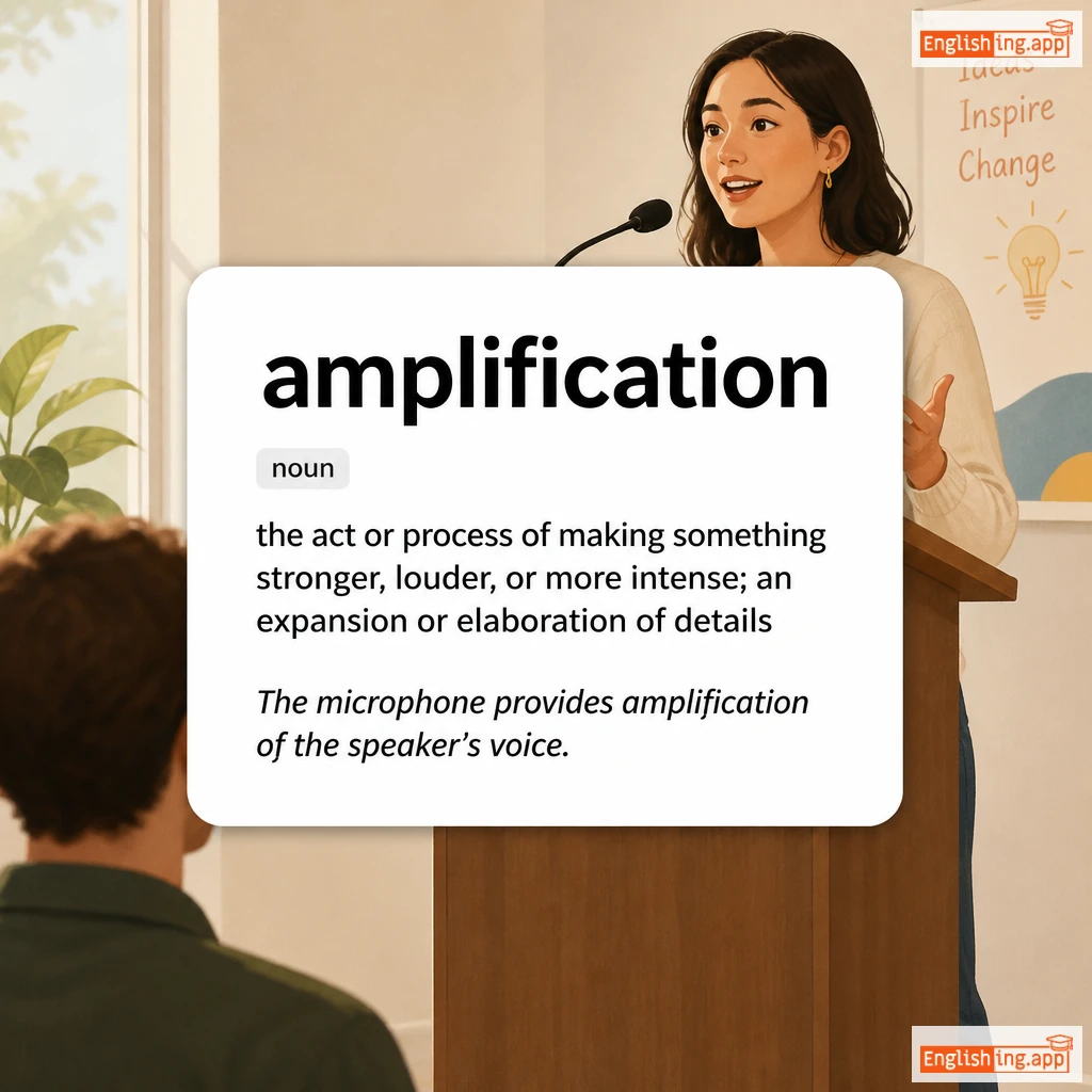 amplification definition card — visual illustration of the meaning