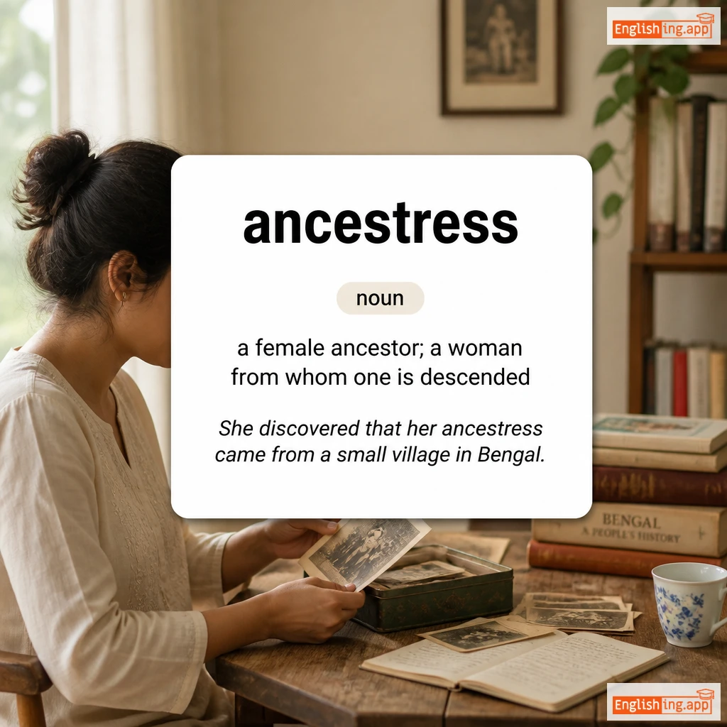 ancestress definition card — visual illustration of the meaning