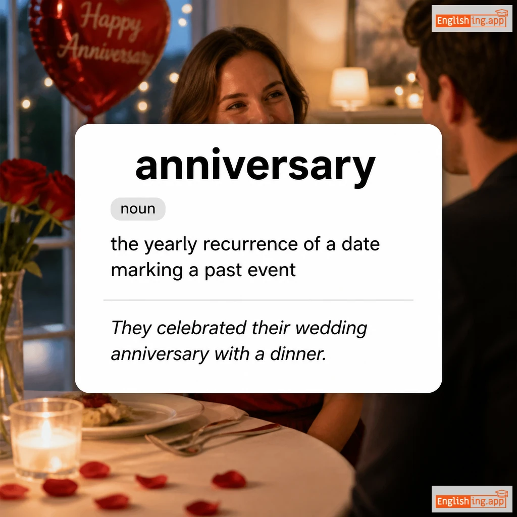 anniversary definition card — visual illustration of the meaning