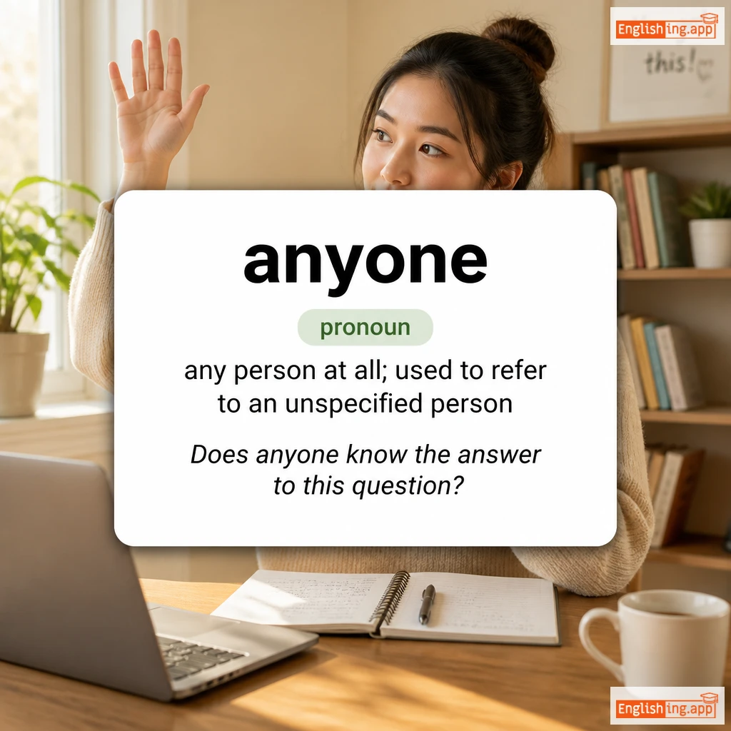 anyone definition card — visual illustration of the meaning