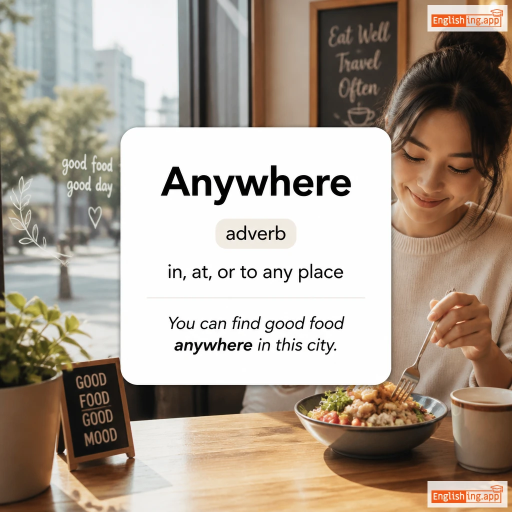 Anywhere definition card — visual illustration of the meaning