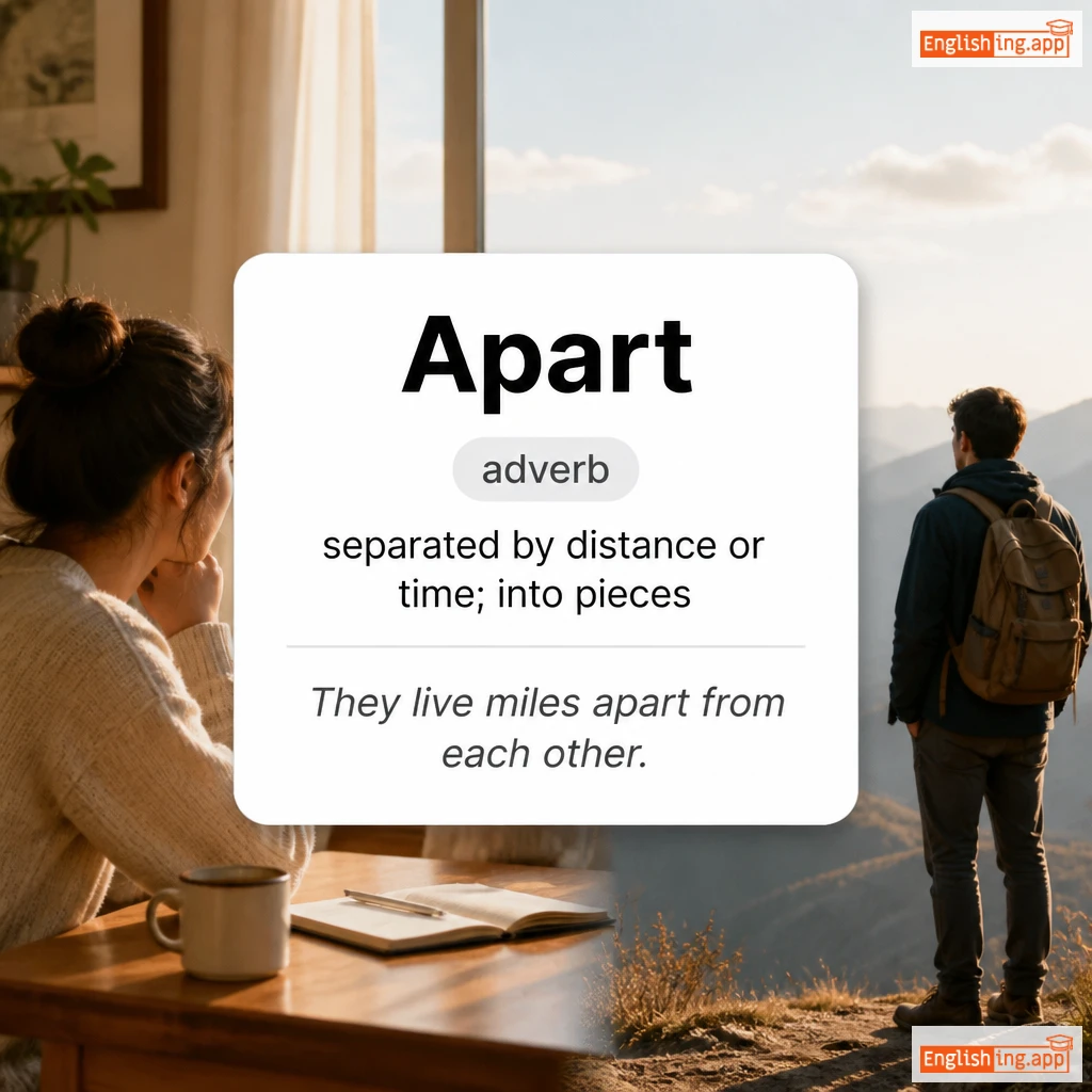 Apart definition card — visual illustration of the meaning