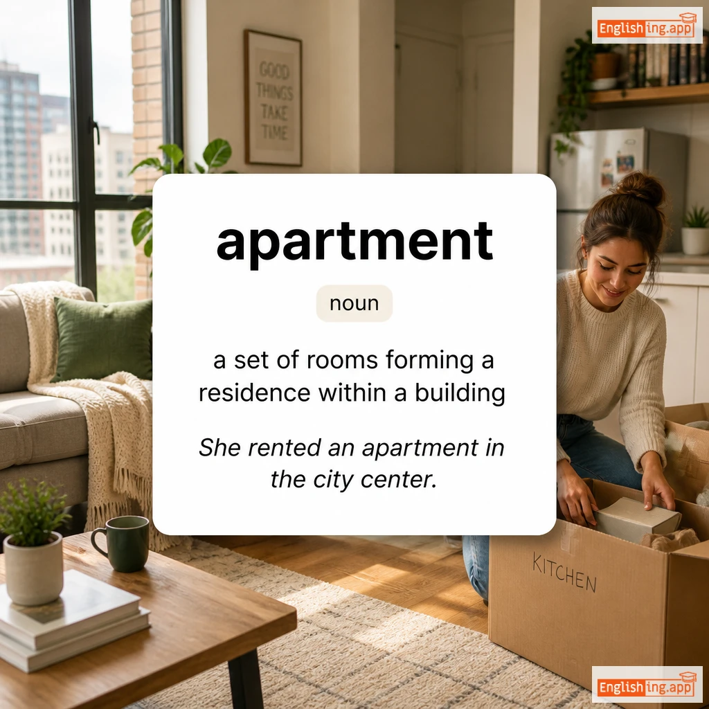 apartment definition card — visual illustration of the meaning