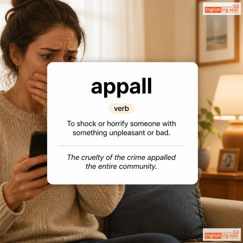 appall definition card — visual illustration of the meaning