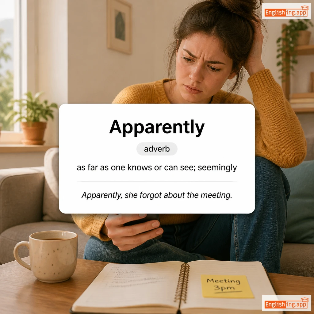 Apparently definition card — visual illustration of the meaning