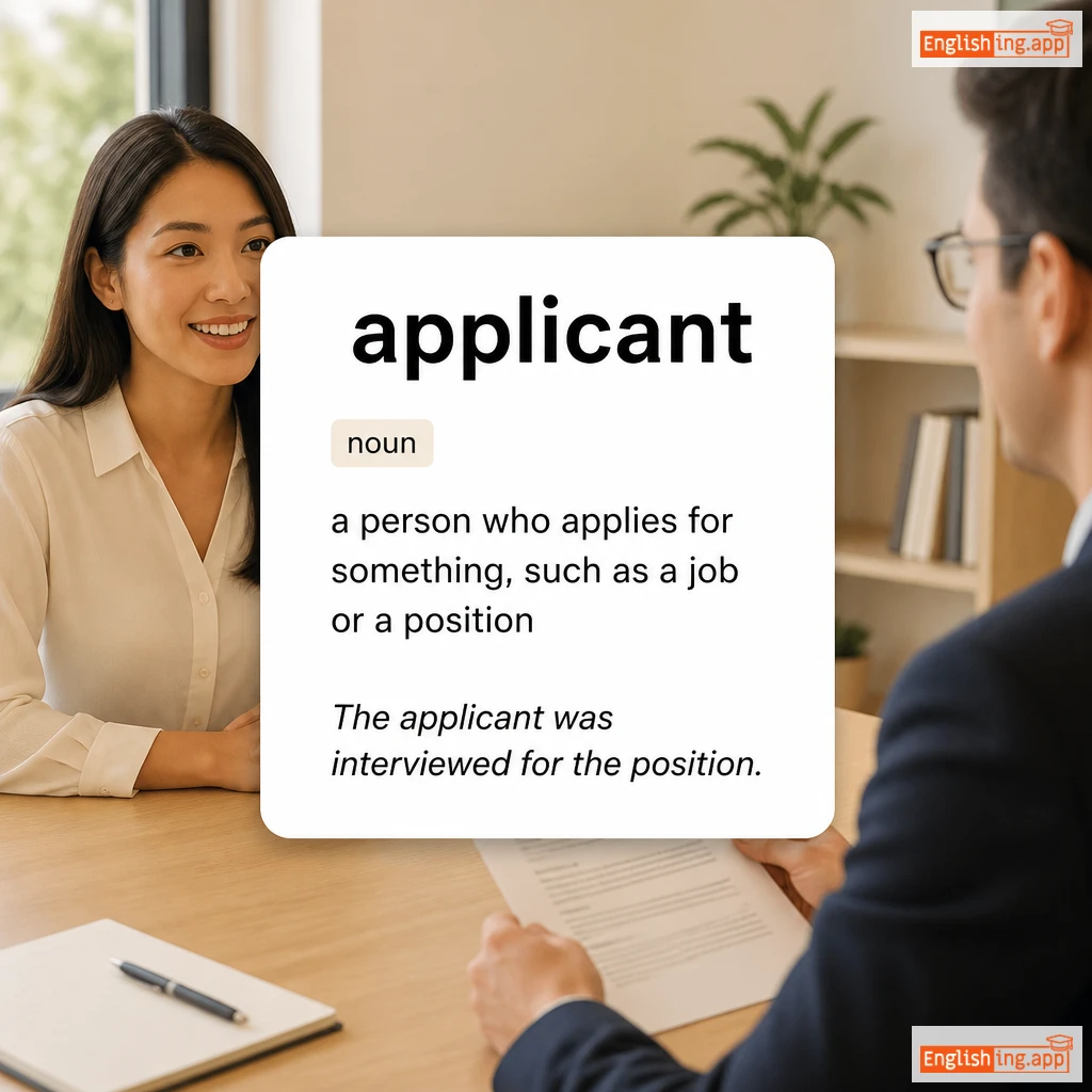 applicant definition card — visual illustration of the meaning