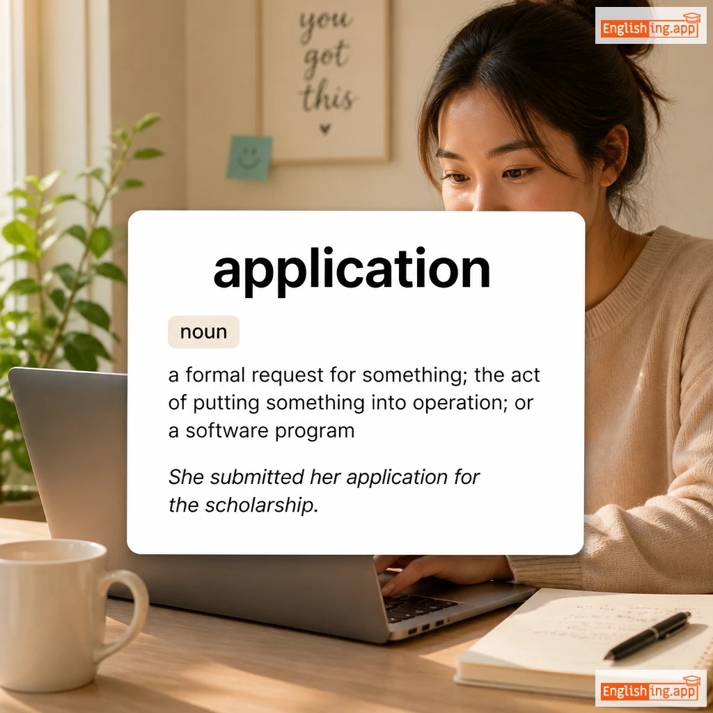 application definition card — visual illustration of the meaning