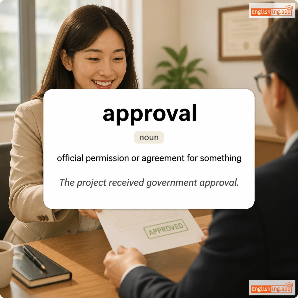approval definition card — visual illustration of the meaning