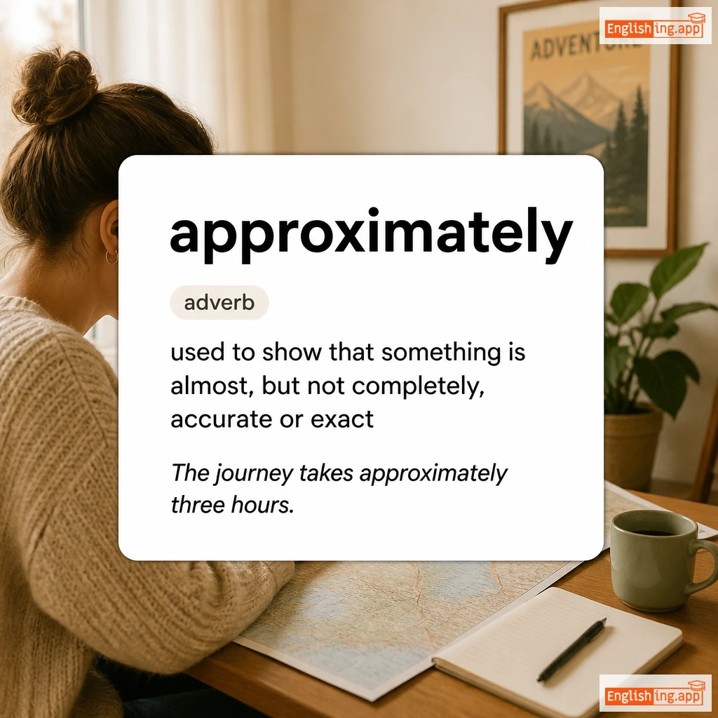 approximately definition card — visual illustration of the meaning