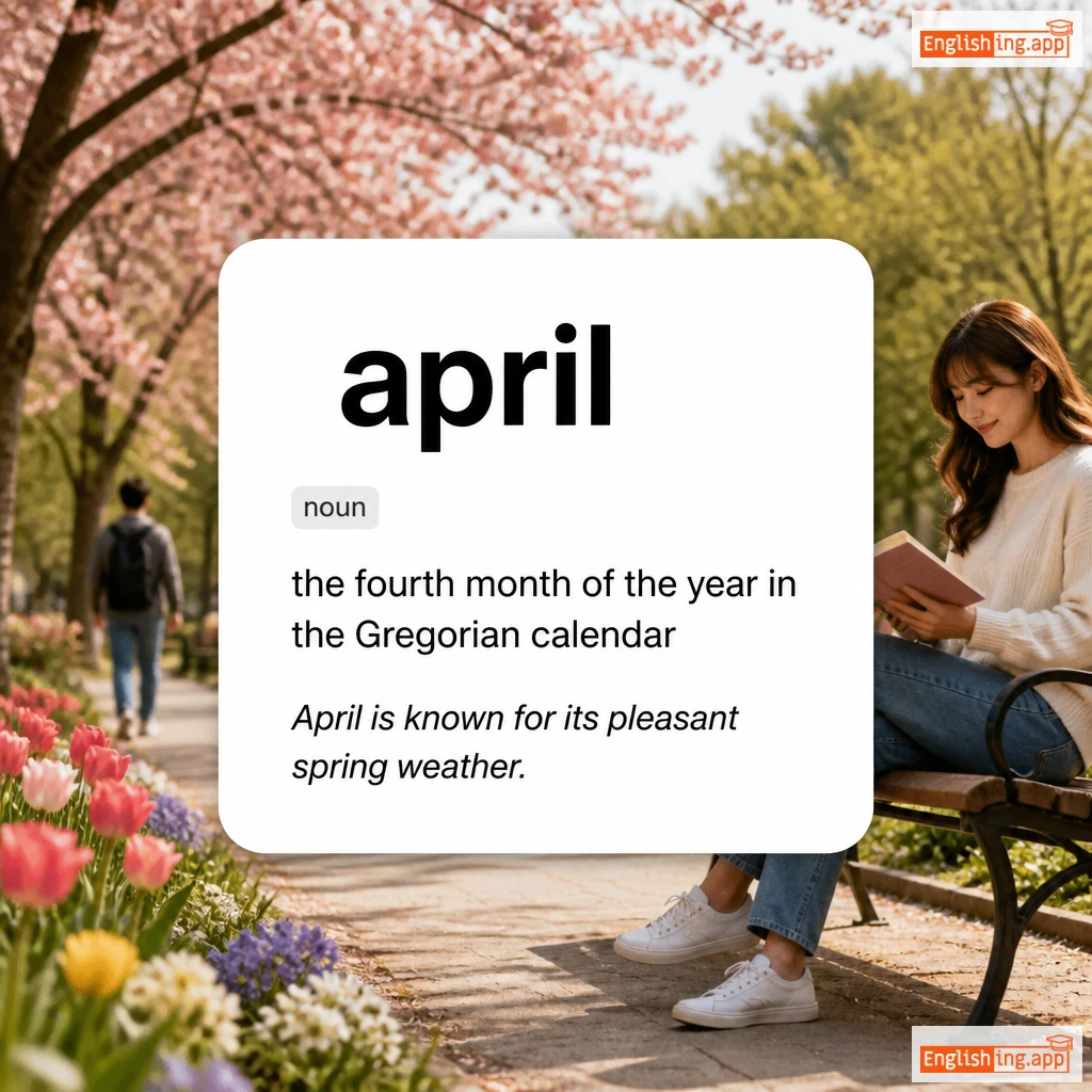 april definition card — visual illustration of the meaning