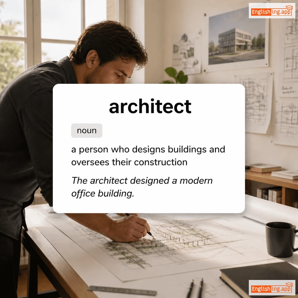 architect definition card — visual illustration of the meaning