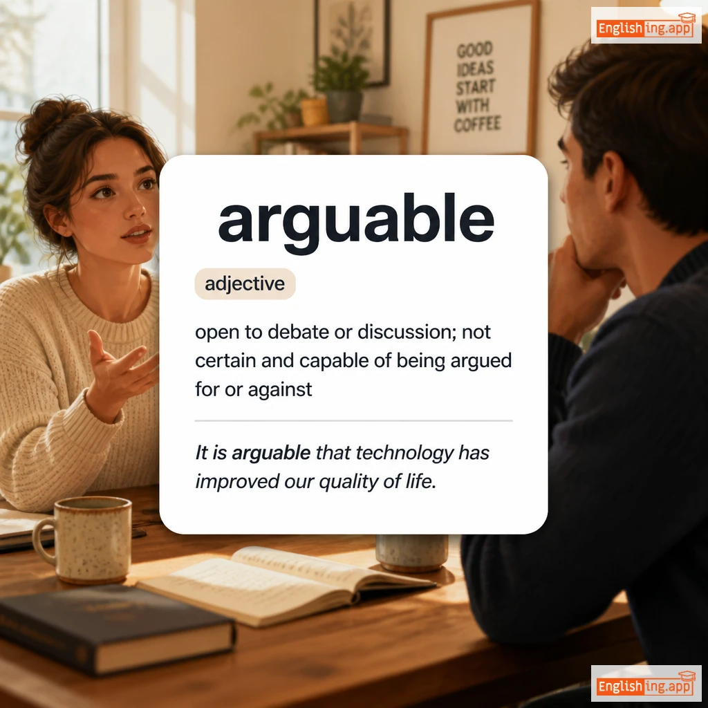 arguable definition card — visual illustration of the meaning