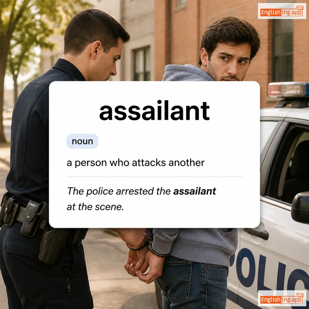 assailant definition card — visual illustration of the meaning