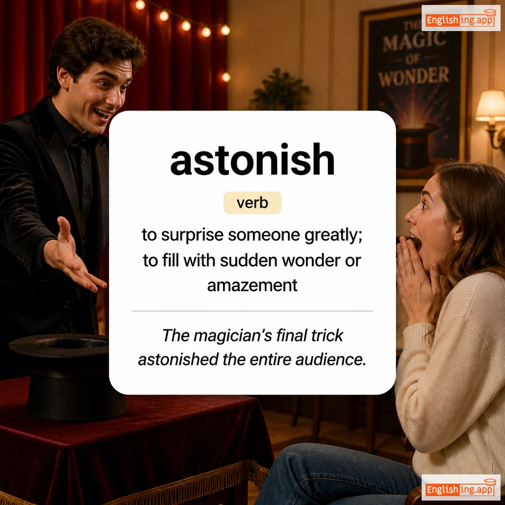astonish definition card — visual illustration of the meaning