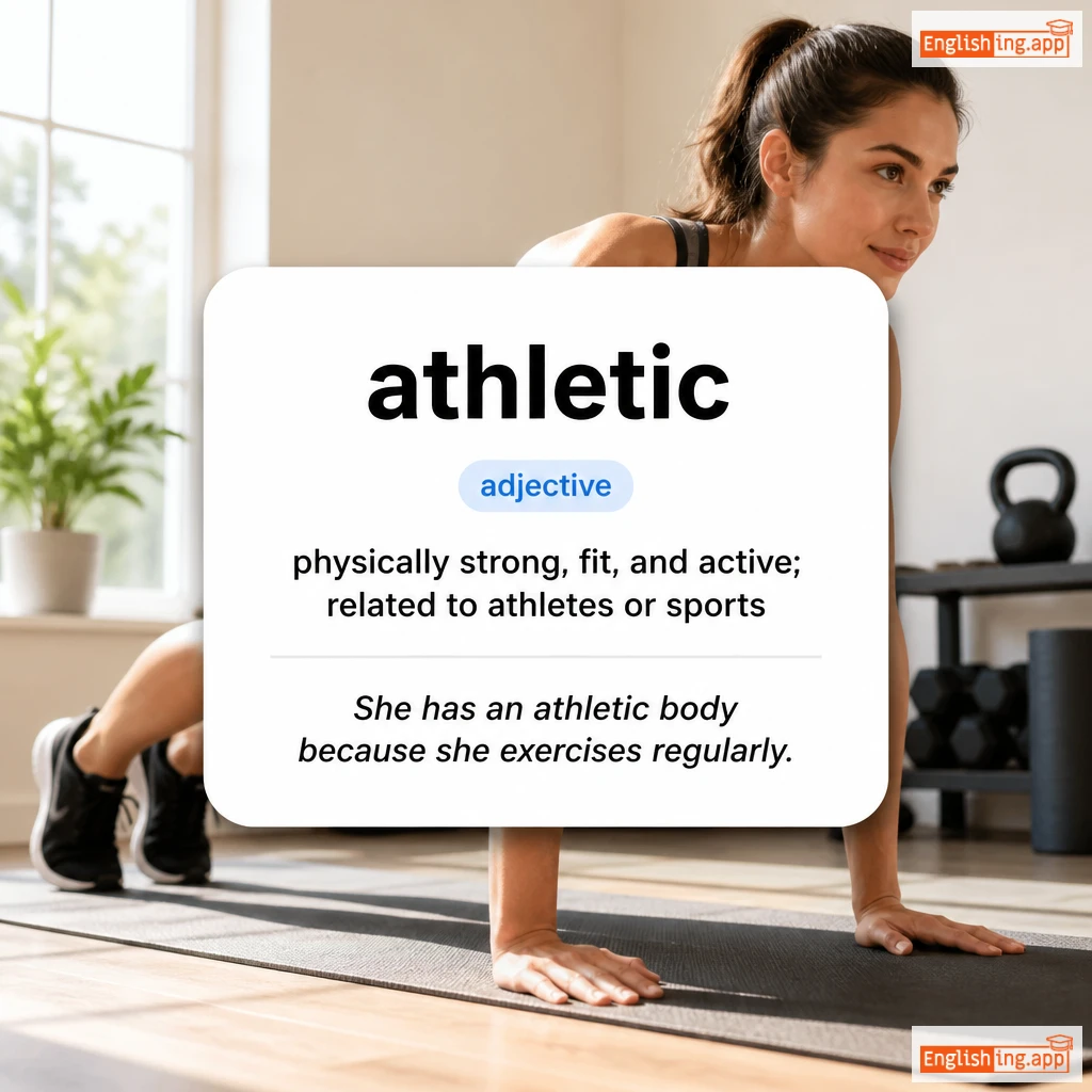 athletic definition card — visual illustration of the meaning
