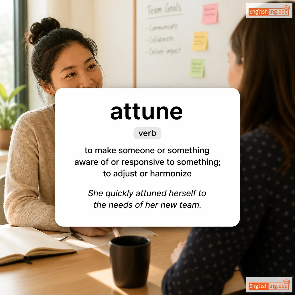 attune definition card — visual illustration of the meaning