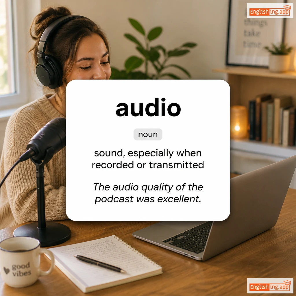 audio definition card — visual illustration of the meaning