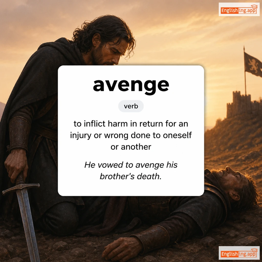 avenge definition card — visual illustration of the meaning