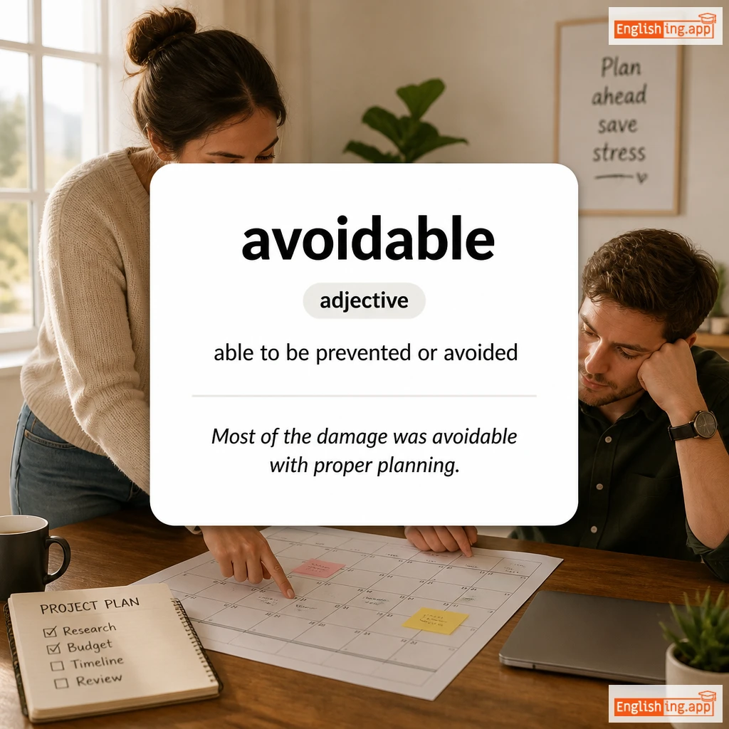 avoidable definition card — visual illustration of the meaning