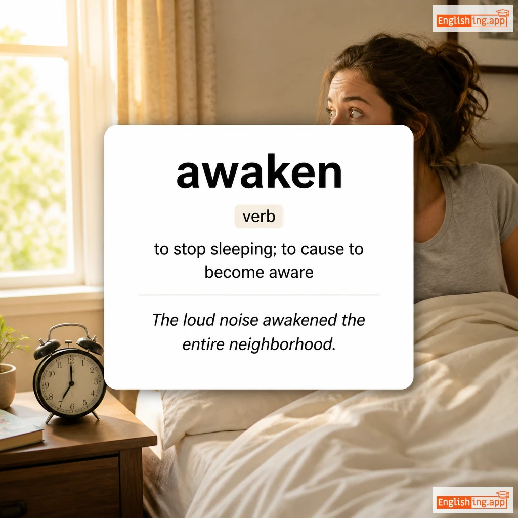 awaken definition card — visual illustration of the meaning