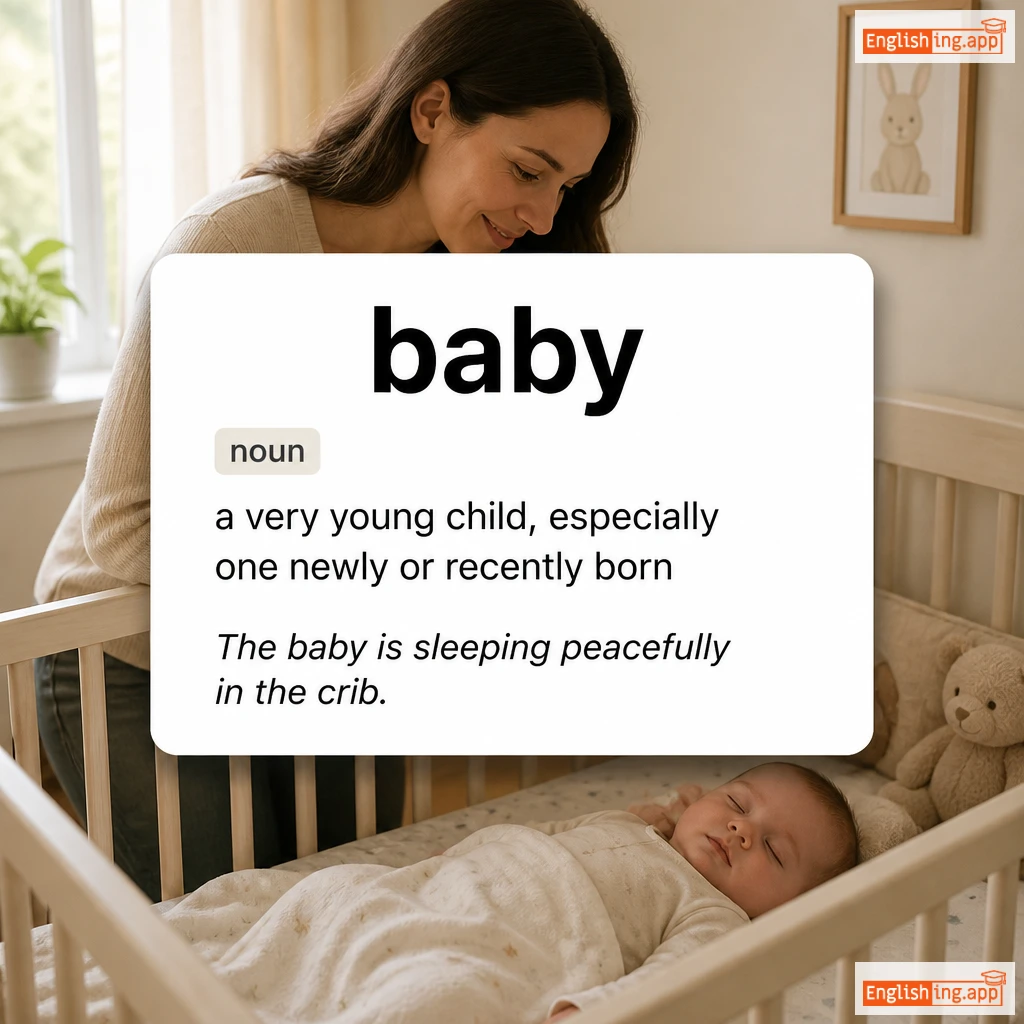 baby definition card — visual illustration of the meaning