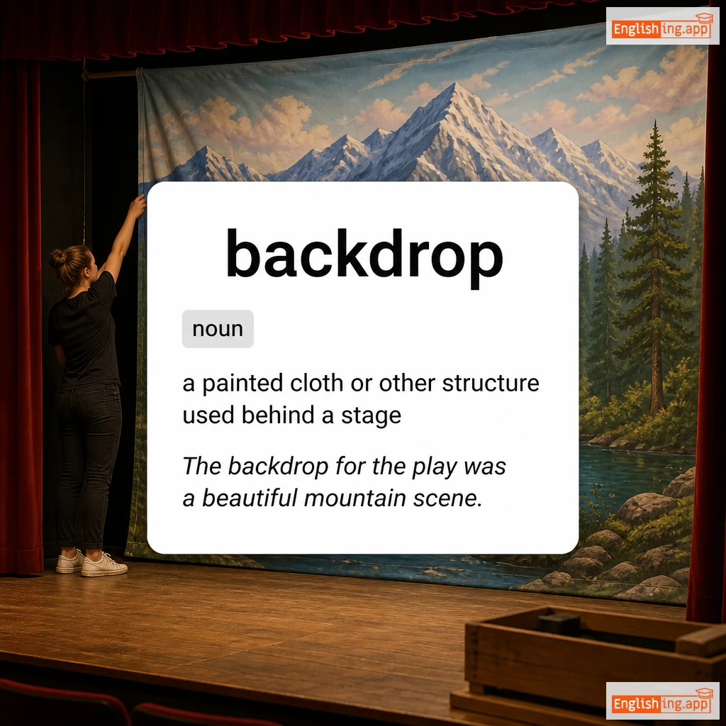 backdrop definition card — visual illustration of the meaning
