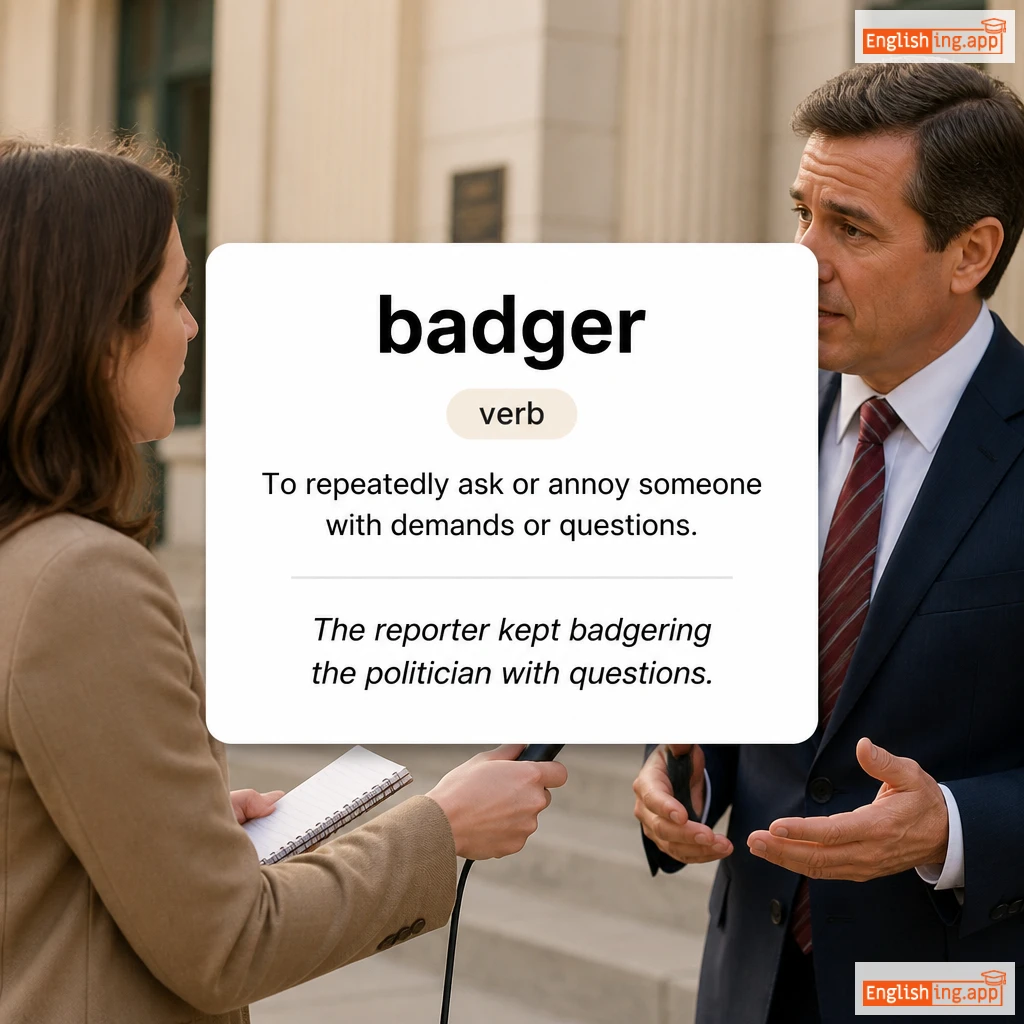 badger definition card — visual illustration of the meaning