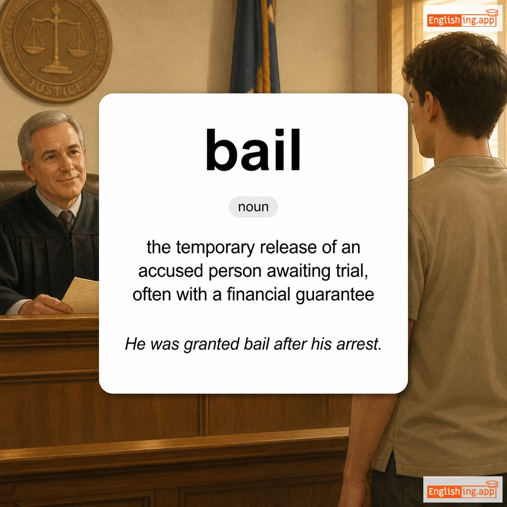 bail definition card — visual illustration of the meaning