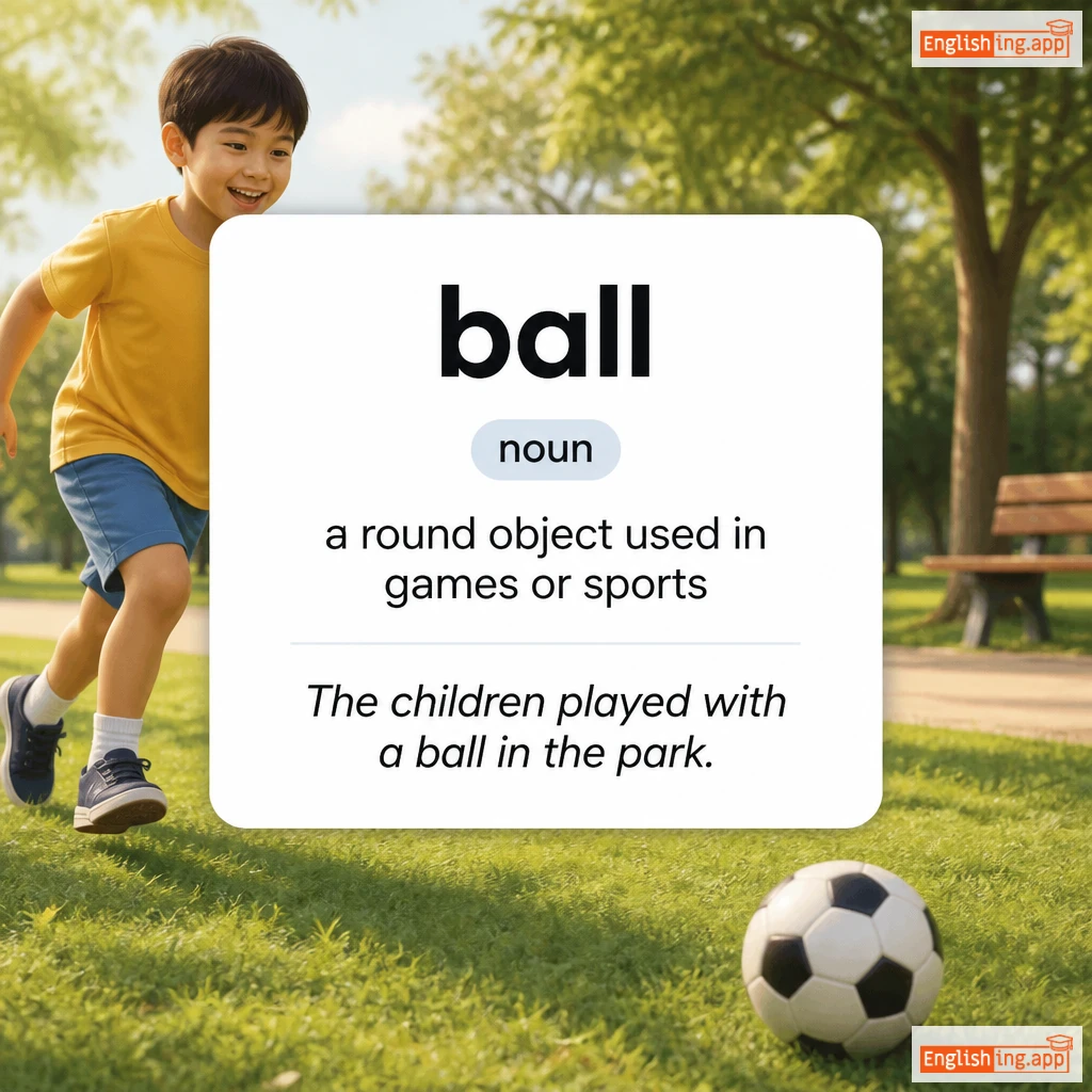 ball definition card — visual illustration of the meaning